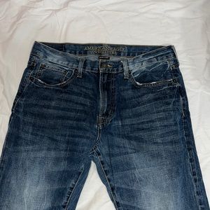 American Eagle Outfitter straight leg jeans, size 12, darker in shade